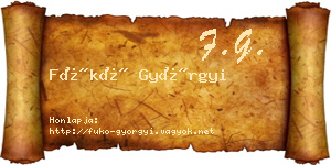 Fükő Györgyi névjegykártya